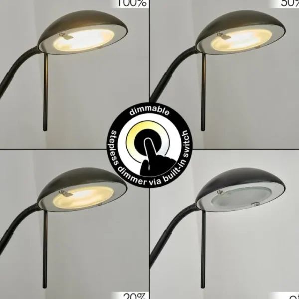 hofstein Lampadaire à vasque Chanlus LED Noir, 1 lumière* Lampes Modernes