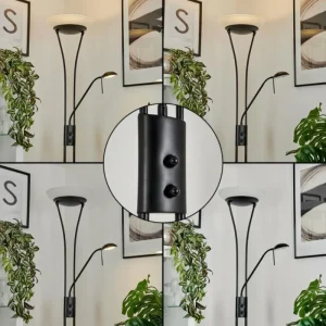 hofstein Lampadaire à vasque Chanlus LED Noir, 1 lumière* Lampes Modernes