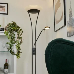 hofstein Lampadaire à vasque Chanlus LED Noir, 1 lumière* Lampes Modernes