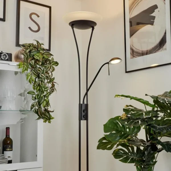 hofstein Lampadaire à vasque Chanlus LED Noir, 1 lumière* Lampes Modernes
