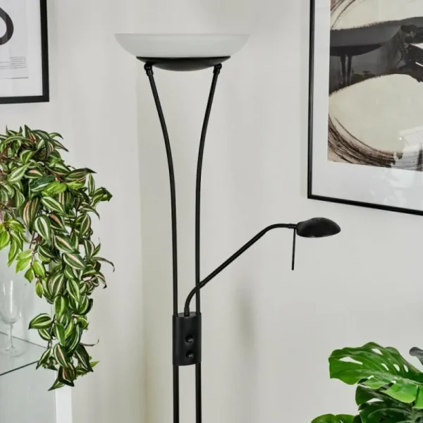 hofstein Lampadaire à vasque Chanlus LED Noir, 1 lumière* Lampes Modernes