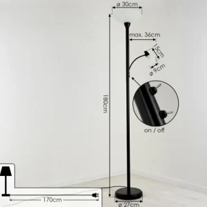 hofstein Lampadaire à vasque Phong LED Noir, 2 lumières* Lampes Modernes