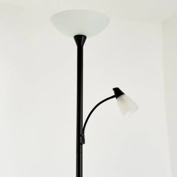 hofstein Lampadaire à vasque Phong LED Noir, 2 lumières* Lampes Modernes