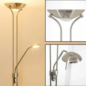hofstein Lampadaire à vasque Rom LED Nickel mat, 2 lumières* Lampes Modernes