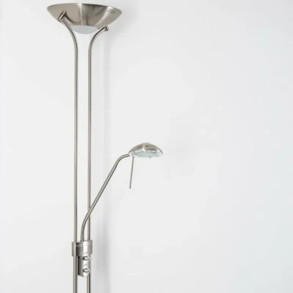 hofstein Lampadaire à vasque Rom LED Nickel mat, 2 lumières* Lampes Modernes