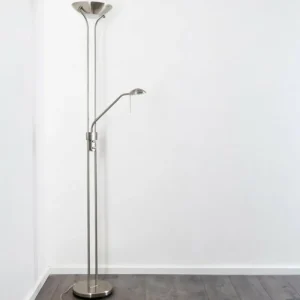 hofstein Lampadaire à vasque Rom LED Nickel mat, 2 lumières* Lampes Modernes