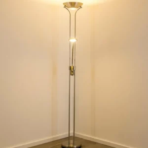 hofstein Lampadaire à vasque Rom LED Nickel mat, 2 lumières* Lampes Modernes