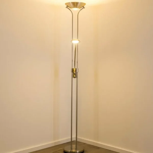 hofstein Lampadaire à vasque Rom LED Nickel mat, 2 lumières* Lampes Modernes