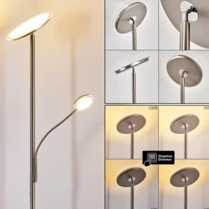 hofstein Lampadaire à vasque Veteli LED Blanc, 2 lumières* Lampes Modernes