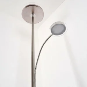 hofstein Lampadaire à vasque Veteli LED Chrome, Nickel mat, 2 lumières* Lampes Modernes
