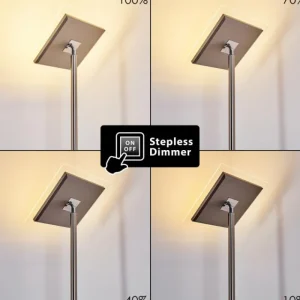 hofstein Lampadaire à vasque Veteli LED Acier inoxydable, 2 lumières* Lampes Modernes