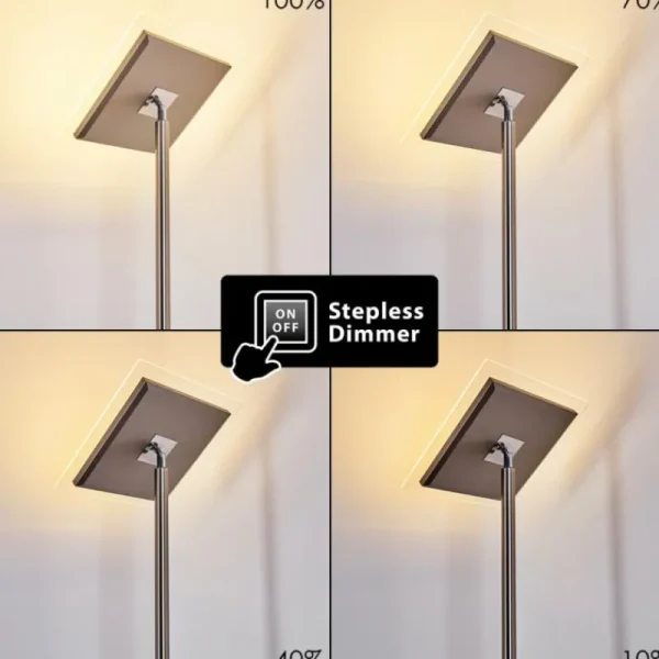 hofstein Lampadaire à vasque Veteli LED Acier inoxydable, 2 lumières* Lampes Modernes