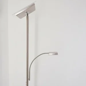 hofstein Lampadaire à vasque Veteli LED Chrome, Nickel mat, 2 lumières* Lampes Modernes