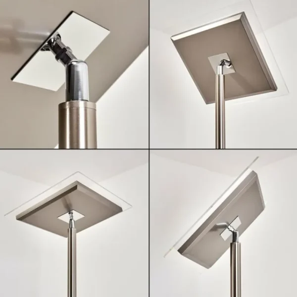 hofstein Lampadaire à vasque Veteli LED Acier inoxydable, 2 lumières* Lampes Modernes