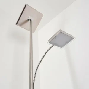 hofstein Lampadaire à vasque Veteli LED Chrome, Nickel mat, 2 lumières* Lampes Modernes