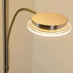 hofstein Lampadaire à vasque Veteli LED Chrome, Nickel mat, 2 lumières* Lampes Modernes