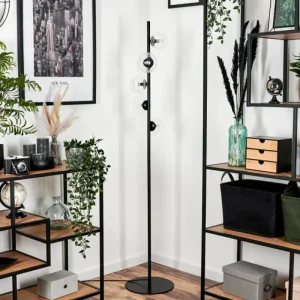 hofstein Lampadaire - Verre 10 cm, 12 cm Remaisnil Clair, 5 lumières* Lampes Modernes