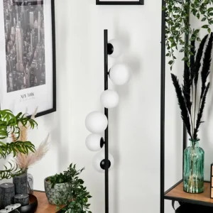 hofstein Lampadaire - Verre 10 cm, 12 cm Remaisnil Blanc, 6 lumières* Lampes En Verre