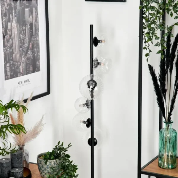 hofstein Lampadaire - Verre 10 cm, 12 cm, 15 cm Remaisnil Clair, 6 lumières* Lampes Modernes