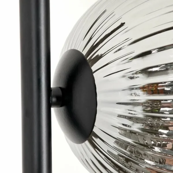 hofstein Lampadaire - Verre 10 cm, 12 cm Remaisnil Ambre, Fumé, 5 lumières* Lampes Modernes