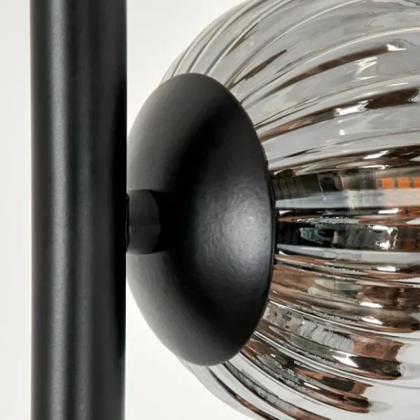 hofstein Lampadaire - Verre 10 cm, 12 cm Remaisnil Fumé, 3 lumières* Lampes Modernes