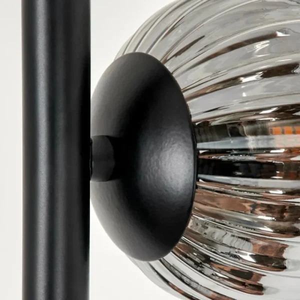 hofstein Lampadaire - Verre 10 cm, 12 cm Remaisnil Noir, 5 lumières* Lampes Modernes