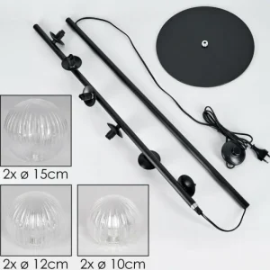 hofstein Lampadaire - Verre 10 cm, 12 cm, 15 cm Remaisnil Clair, 6 lumières* Lampes Modernes