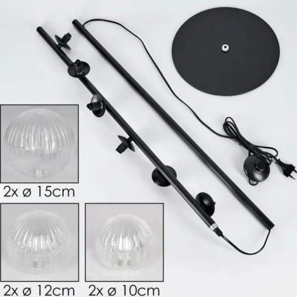 hofstein Lampadaire - Verre 10 cm, 12 cm, 15 cm Remaisnil Clair, 6 lumières* Lampes Modernes