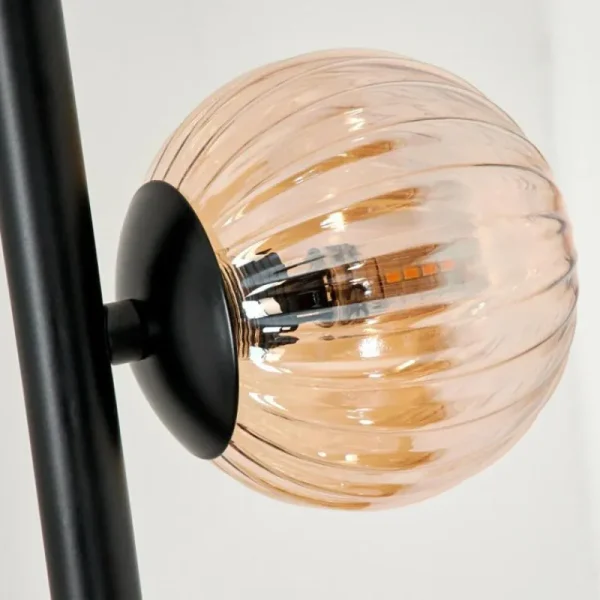 hofstein Lampadaire - Verre 10 cm, 12 cm Remaisnil Ambre, 5 lumières* Lampes Modernes