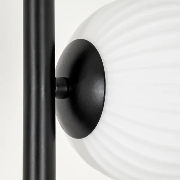 hofstein Lampadaire - Verre 10 cm, 12 cm Remaisnil Blanc, 3 lumières* Lampes En Verre