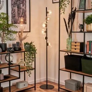 hofstein Lampadaire - Verre 10 cm, 12 cm, 15 cm Remaisnil Clair, 6 lumières* Lampes Modernes