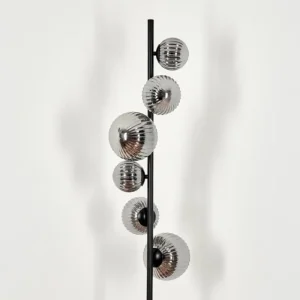 hofstein Lampadaire - Verre 10 cm, 12 cm, 15 cm Remaisnil Fumé, 6 lumières* Lampes Modernes