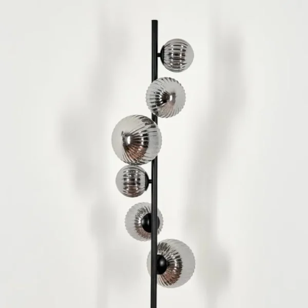 hofstein Lampadaire - Verre 10 cm, 12 cm, 15 cm Remaisnil Fumé, 6 lumières* Lampes Modernes
