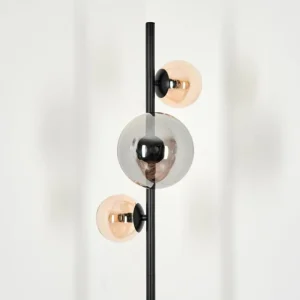 hofstein Lampadaire - Verre 10 cm, 15 cm Remaisnil Ambre, Fumé, 3 lumières* Lampes Modernes
