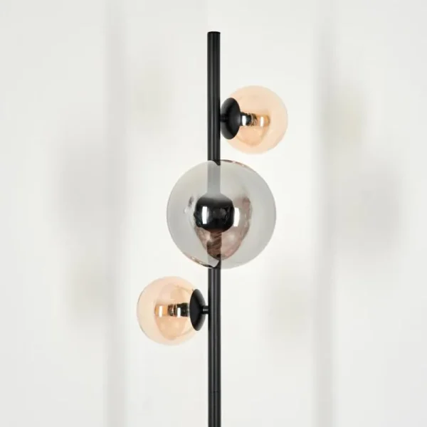hofstein Lampadaire - Verre 10 cm, 15 cm Remaisnil Ambre, Fumé, 3 lumières* Lampes Modernes