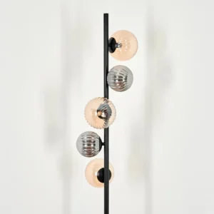 hofstein Lampadaire - Verre 10 cm, 12 cm Remaisnil Ambre, Clair, 5 lumières* Lampes Modernes