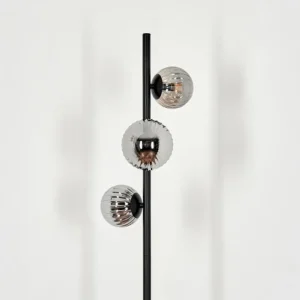 hofstein Lampadaire - Verre 10 cm, 12 cm Remaisnil Fumé, 3 lumières* Lampes Modernes