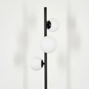 hofstein Lampadaire - Verre 10 cm, 12 cm Remaisnil Blanc, 3 lumières* Lampes En Verre