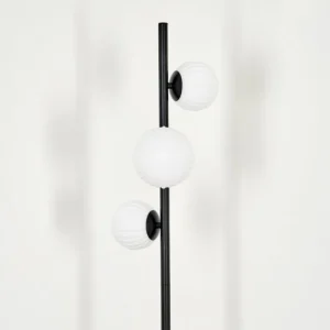 hofstein Lampadaire - Verre 10 cm, 12 cm Remaisnil Blanc, 3 lumières* Lampes En Verre