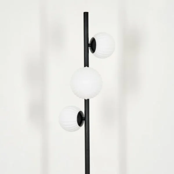 hofstein Lampadaire - Verre 10 cm, 12 cm Remaisnil Blanc, 3 lumières* Lampes En Verre