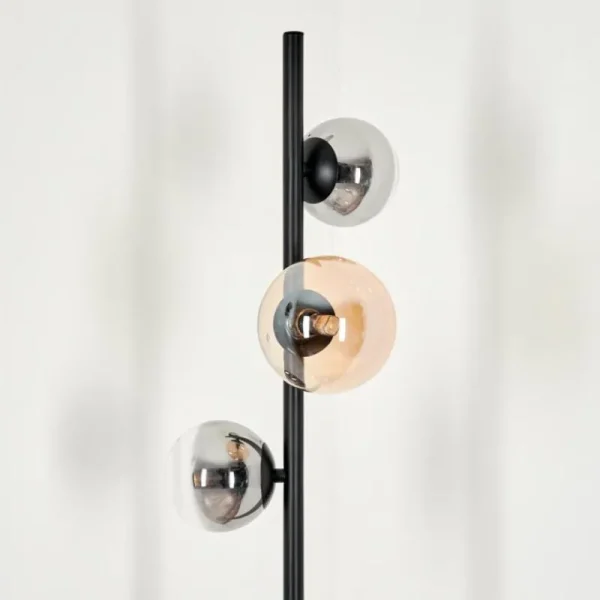 hofstein Lampadaire - Verre 10 cm, 12 cm Remaisnil Ambre, Fumé, 3 lumières* Lampes Modernes