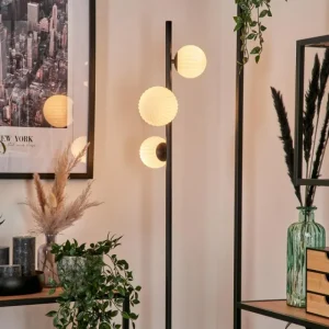 hofstein Lampadaire - Verre 10 cm, 12 cm Remaisnil Blanc, 3 lumières* Lampes En Verre