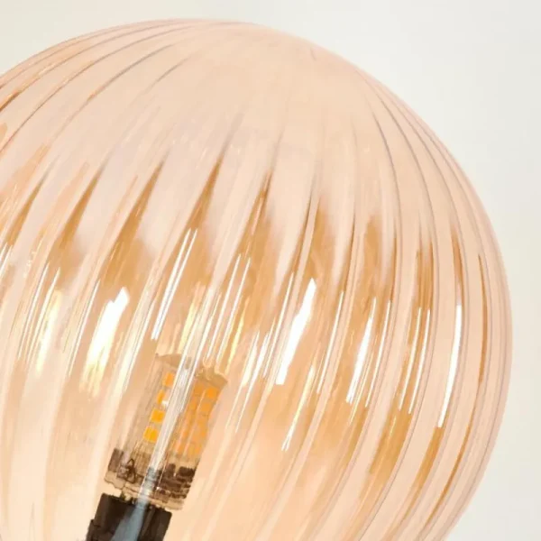 hofstein Lampadaire - Verre 15 cm Bernado Ambre, 3 lumières* Lampes Modernes