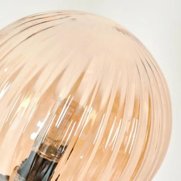 hofstein Lampadaire - Verre 12 cm Bernado Ambre, 3 lumières* Lampes Modernes