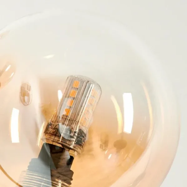 hofstein Lampadaire - Verre 10 cm Bernado Ambre, 3 lumières* Lampes En Verre