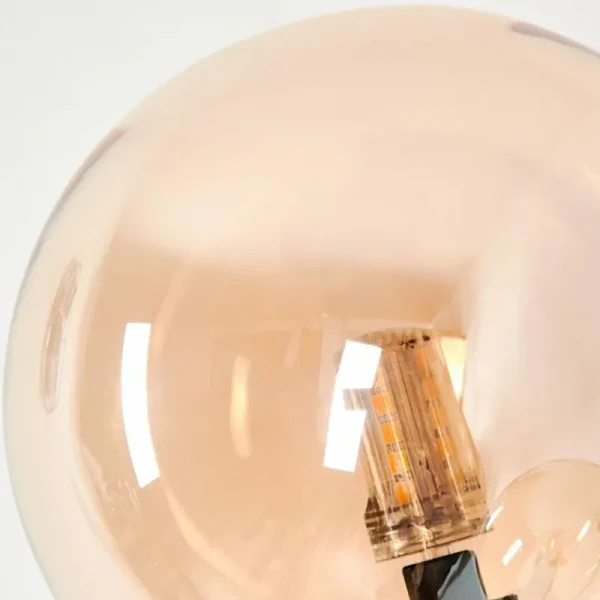 hofstein Lampadaire - Verre 12 cm Bernado Ambre, 6 lumières* Lampes En Verre