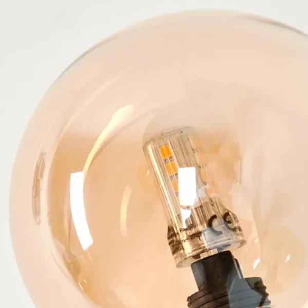 hofstein Lampadaire - Verre 10 cm Bernado Ambre, 5 lumières* Lampes En Verre