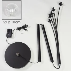 hofstein Lampadaire - Verre 10 cm Bernado Clair, 5 lumières* Lampes Modernes