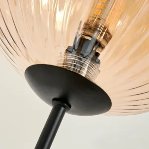 hofstein Lampadaire - Verre 15 cm Bernado Ambre, 3 lumières* Lampes Modernes