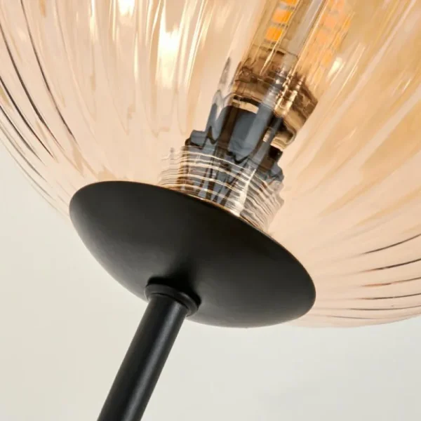 hofstein Lampadaire - Verre 15 cm Bernado Ambre, 3 lumières* Lampes Modernes